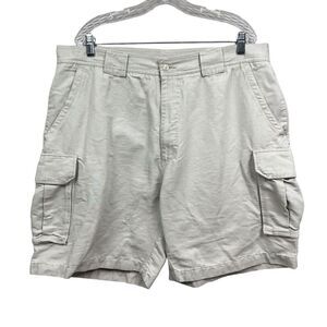 Bachrach Mens Cargo Shorts Flat Front Zip Fly Khaki Beige Size 40W*